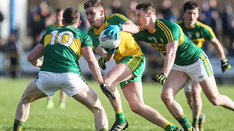 Donegal’s Ciarán Thompson in action against Kerry in the league clash at O’Donnell Park, Letterkenny. Photograph: Inpho