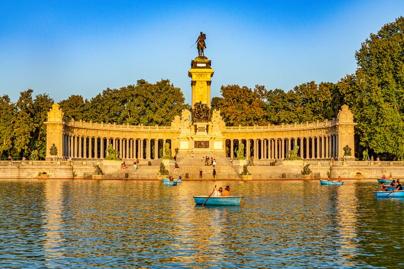The El Retiro Park is a major attraction in Madrid. Photograph: Dora Dalton/Getty