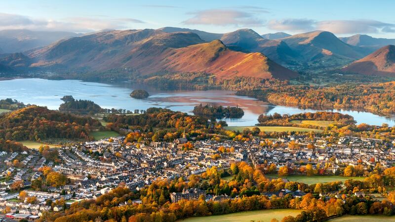 Keswick on the edge of Derwent Water in the Lake District.