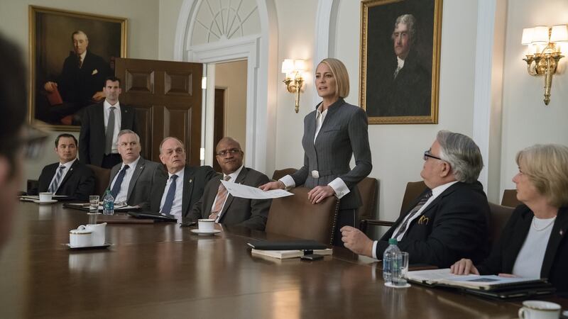 Woman in charge: Robin Wright as President Claire Underwood in House of Cards. Photograph: David Giesbrecht/Netflix