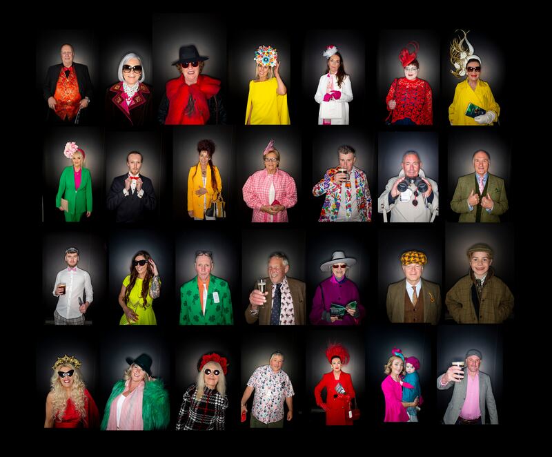 A collage of stylish race goes who attended the 2022 Punchestown Festival. Photograph: Tom Honan