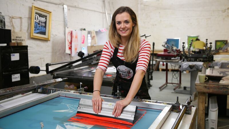 Screen printer Marie Varley. Photograph: Fran Veale