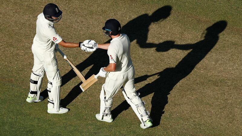 Dawid Malan (L) and Jonny Bairstow put on 174 on the opening day in Perth. Photograph: Paul Kane/Getty