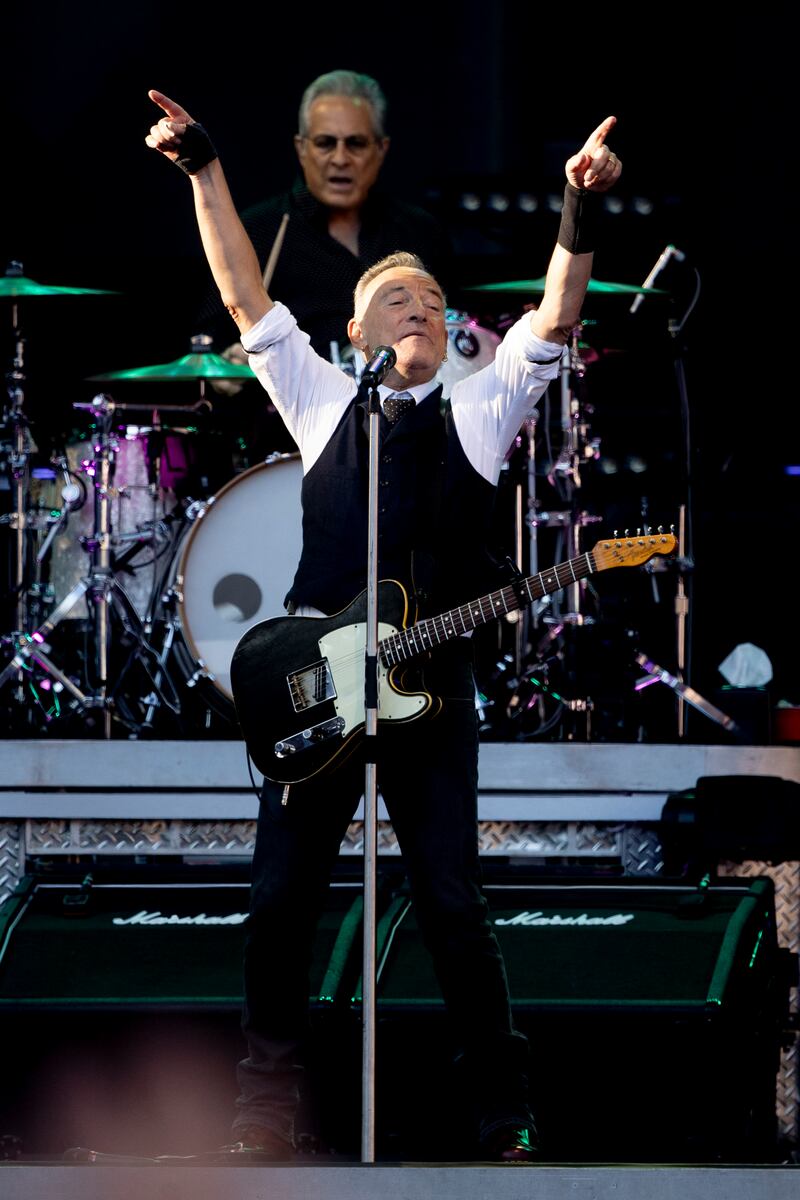 The Boss displays his seemingly endless energy in Croke Park. Photograph: Tom Honan