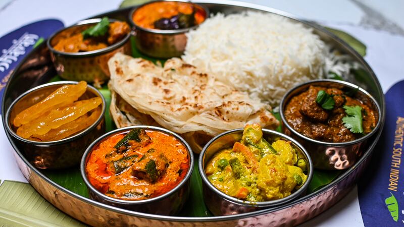 Andhra Bhavan's vegetarian thali platter