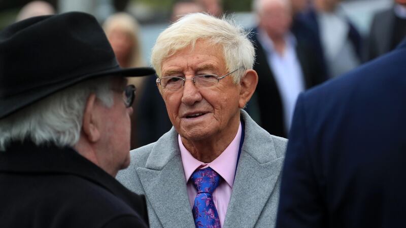 Entertainer Sil Fox at the funeral of Eamonn Campbell. Photograph: Colin Keegan/Collins Dublin