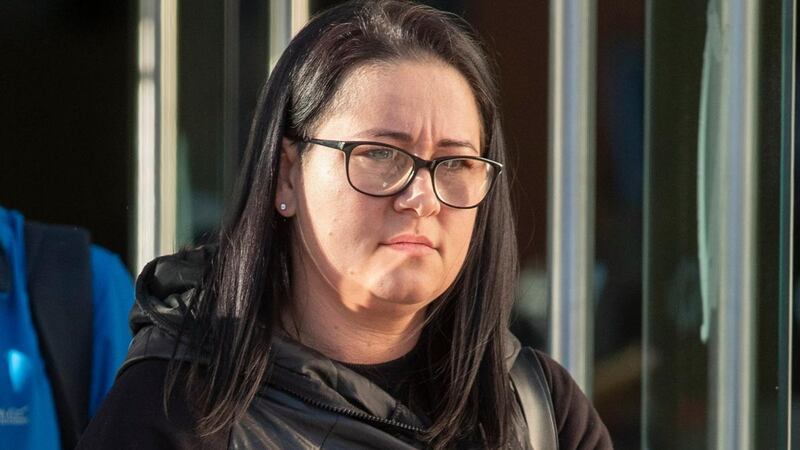 Elwira Sobel, a friend of deceased woman, Natalia Karaczyn, leaving court on Monday. Photograph: Collins Courts