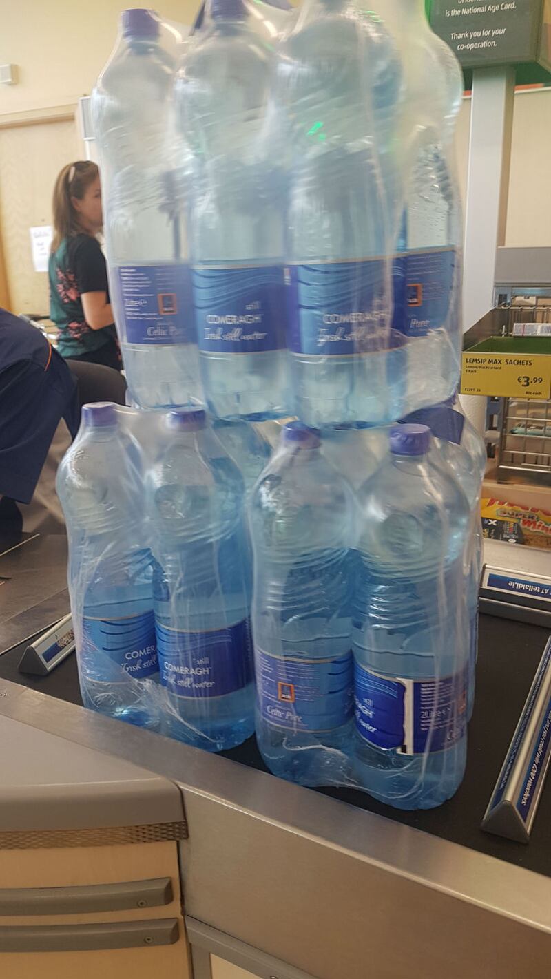 These 18 bottles of water didn’t last long
