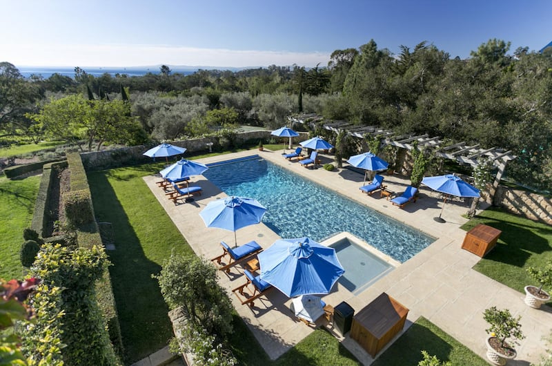 The pool at Meghan and Harry’s new home in Montecito, in Santa Barbara, California. Photograph: santabarbarasluxuryhomes.com