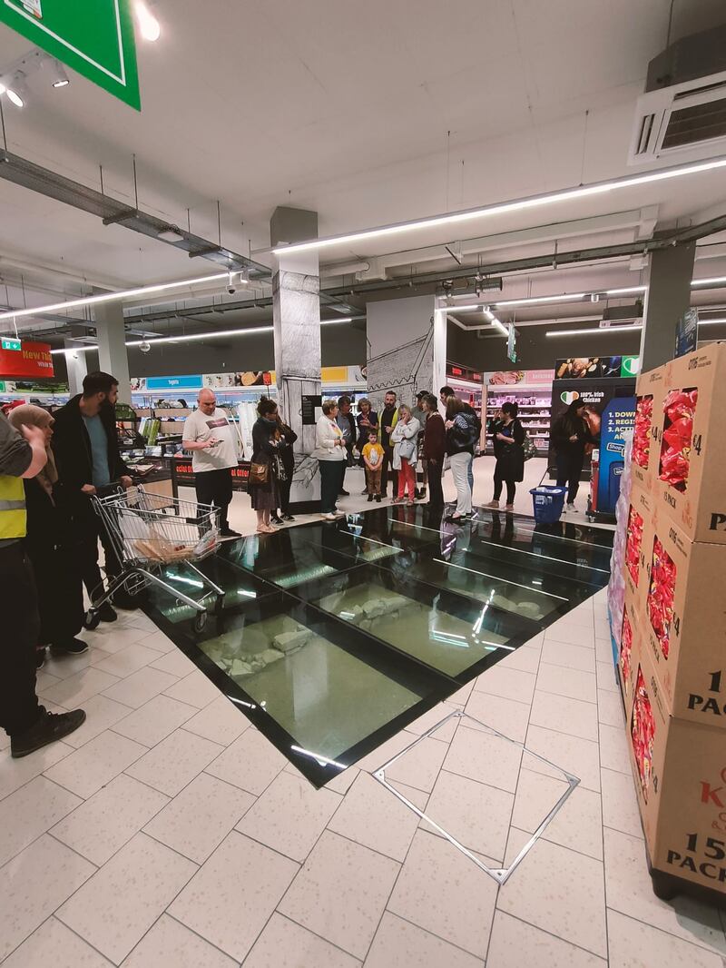 The Middle Ages to Middle Aisle project celebrates the archaeology beneath Lidl, Aungier St, which preserves medieval and Viking remains