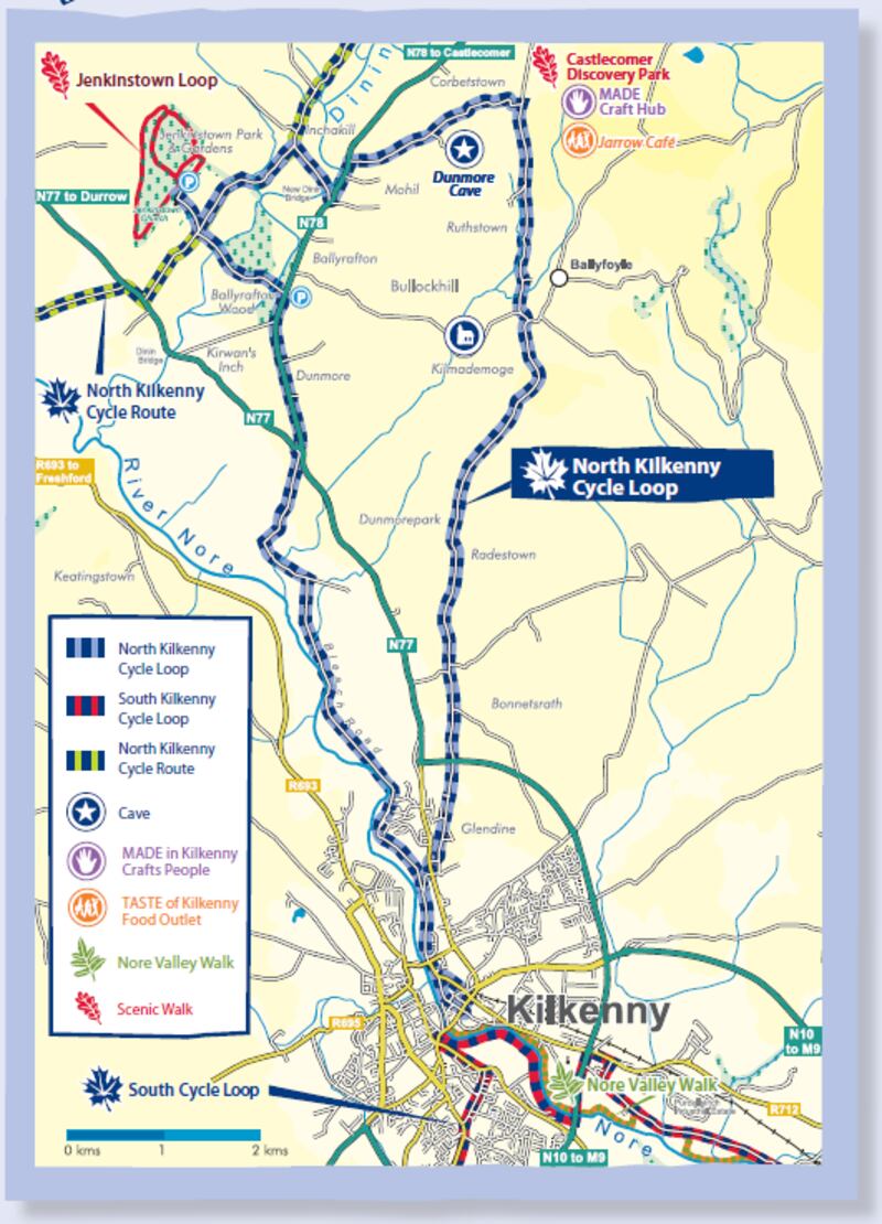 Route map from trailkilkenny.ie