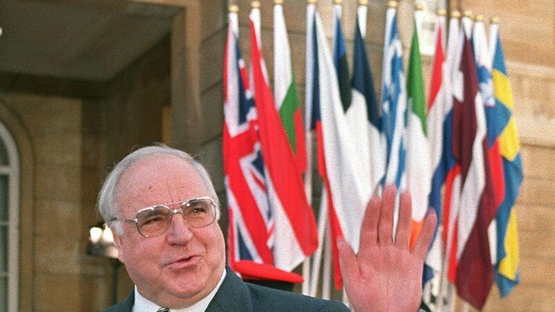 Former German chancellor Helmut Kohl at a gathering of European Union leaders in London in 1998. Photograph: Paul Vicente/AFP/Getty Images