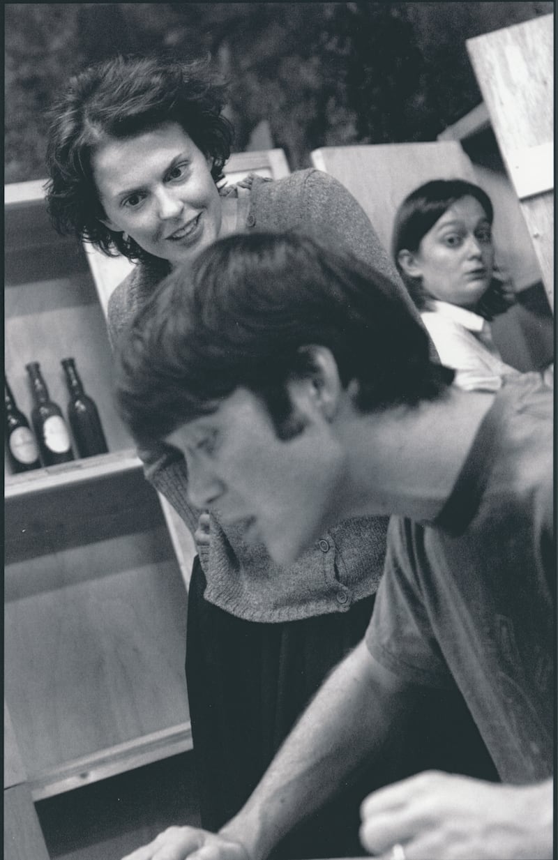 Aisling O'Sullivan and Cillian Murphy in rehearsals for The Playboy of the Western World in 2004