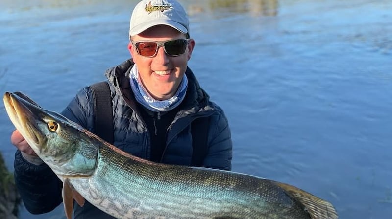 Evaldas Gusarovas  of the Connacht Predators Club with the longest pike of 106cm from Lough Corrib
