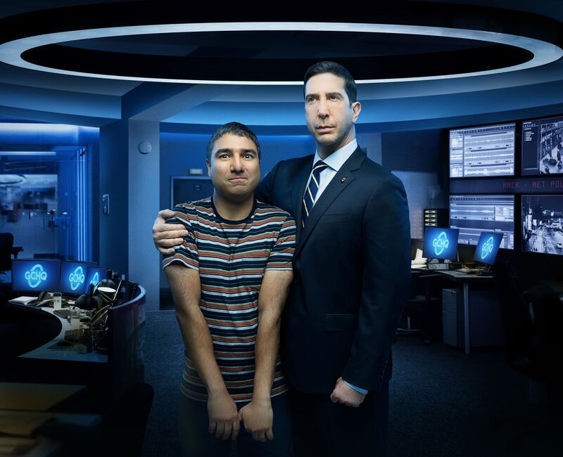 Nick Mohammed and David Schwimmer in Intelligence