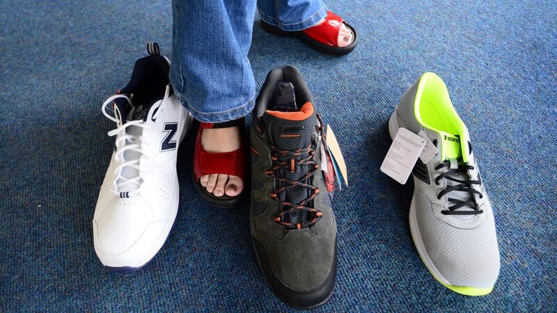 Heathers shoe shop, located on Dublin’s Arran Quay, is known for specialising in outsize footwear for men. Photograph: Bryan O’Brien/The Irish Times