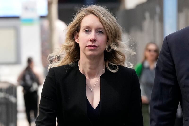 Former Theranos chief executive Elizabeth Holmes leaving court in San Jose, California, in March 2023. Photograph: Jeff Chiu/AP/PA