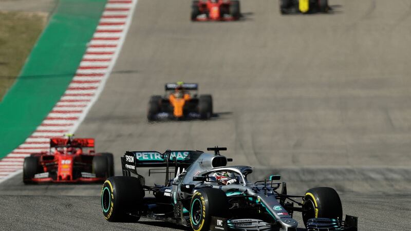 Mercedes driver Lewis Hamilton of Britain races during the Formula One US Grand Prix at the Circuit of the Americas in Austin, Texas, on Sunday. Photograph: Eric Gay/AP