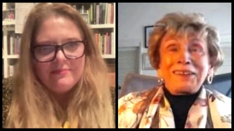 Edith Eger and Irish Times writer and columnist Róisín Ingle during The Irish Times Winter Nights Festival on Tuesday