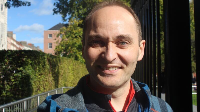 Glen Lecky (above) and his wife Aine had brought their children Julie (10) and Eoin (8) from Mayo for the event. Photograph: Ronan McGreevy