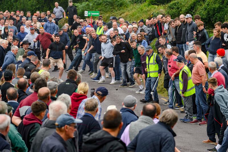 Crowds watch the Junior B Munster Road Bowling final. Photograph: Daragh Mc Sweeney/Provision