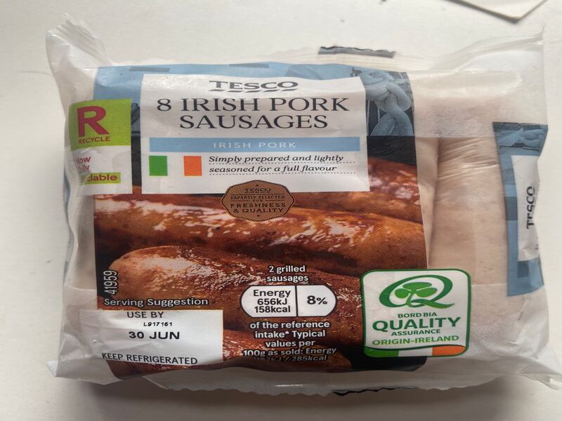 Tesco pork sausages