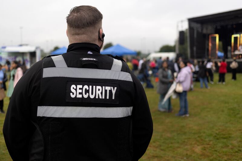 Security at the Dun Laoghaire Indian Festival at Kilbogget Park, Cabinteely. Photograph: Chris Maddaloni/The Irish Times