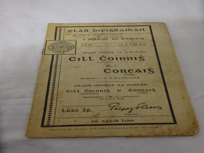 Lynes and Lynes's online auction includes the 1939 All-Ireland senior hurling champion final between Cork and Kilkenny