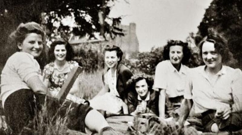 Pamela Rose, right, with friends from Bletchley Park. ‘She was terribly brainy, creative and very quick at picking up languages’