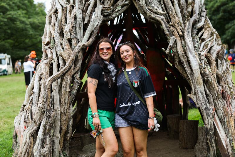 Sarah McKeown and Amy Cooper from Belfast at All Together Now. Photograph: Dan Dennison