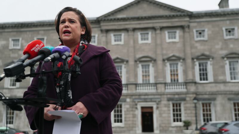 Sinn Féin deputy leader Mary Lou McDonald has said  the only “logical, common sense and honourable thing” for the Garda Commissioner to do is to step aside for the duration of the commission of inquiry over the Sgt Maurice McCabe controversy. Photograph: Brian Lawless/PA Wire