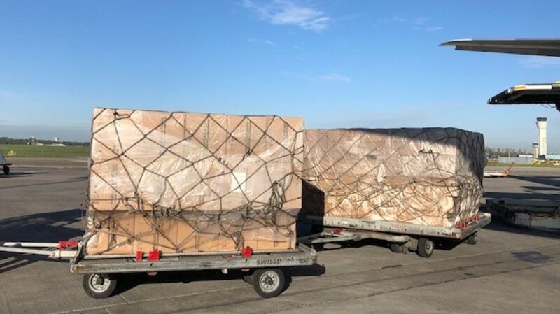 The consignment contained two million face masks and 32,000 surgical gowns for Irish healthcare workers