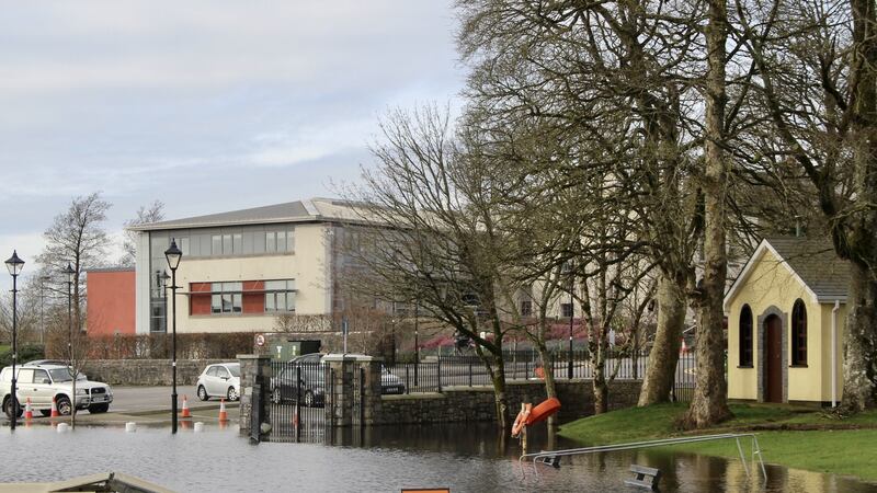 Flooding in Carrick-on-Shannon, Co Leitrim on Sunday. Photograph: Ronan McGreevy/The Irish Times.