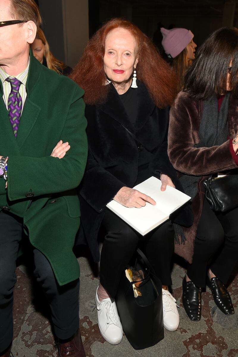 Grace Coddington attends the Proenza Schouler collection during, New York Fashion Week: The Shows on February 13, 2017 in New York City. (Photo by Ben Gabbe/Getty Images)