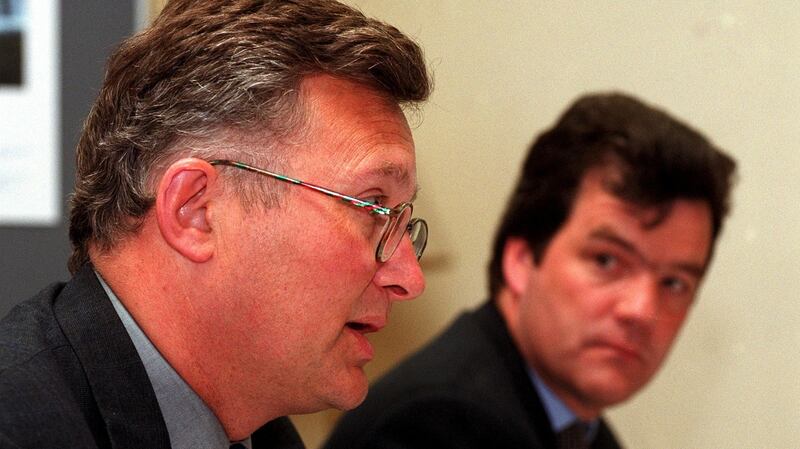 Eddie Lewis, a former senior civil servant in  the Department of the Environment, with  Noel Dempsey, then minister for the environment and local government.  Photograph:Alan Betson