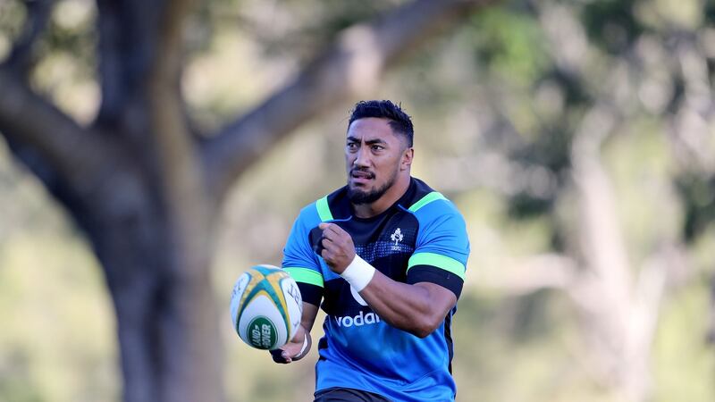 Ireland’s Bundee Aki during training at Royal Pines Resort,  Gold Coast, Queensland on Tuesday. Photograph: Dan Sheridan/Inpho