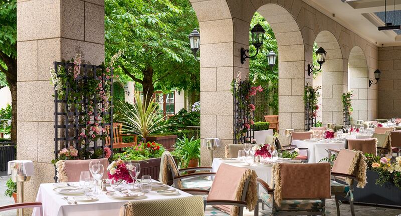Terrace dining at The InterContinental hotel in Ballsbridge, Dublin 4