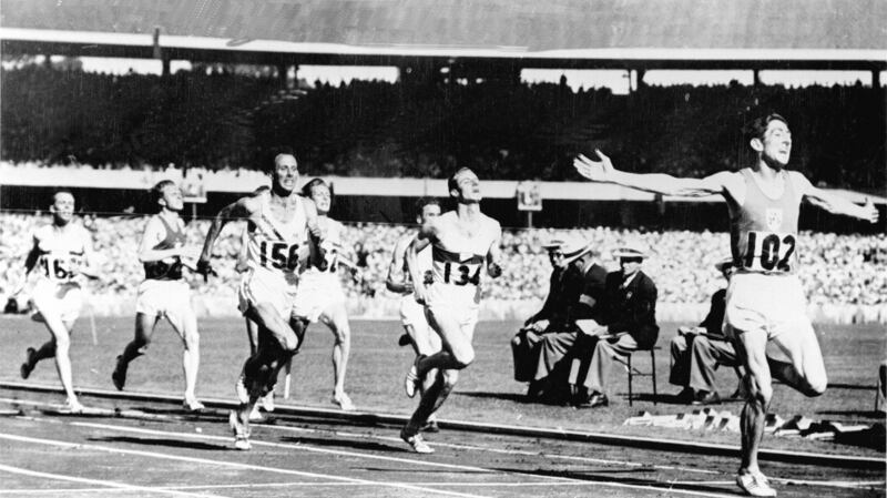 1956: Ronnie Delany won the 1,500m race at the Melbourne Olympic Games of 1956, creating one of its biggest surprises. Photograph: IOC/Allsport