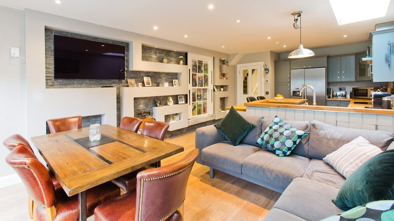 The open-plan kitchen and dining area at 294 South Circular Road, Dublin 8.