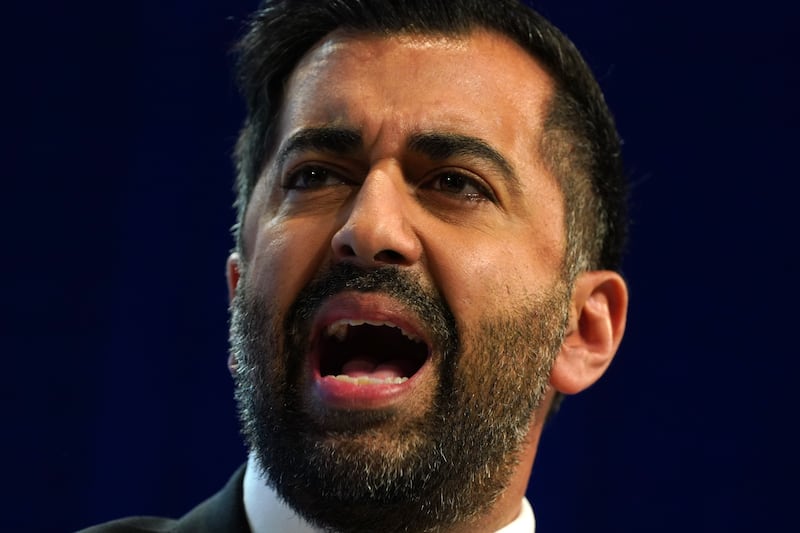 Scottish first minister Humza Yousaf looked emotionally drained at several points during the conference. Photograph: Andrew Milligan/PA Wire