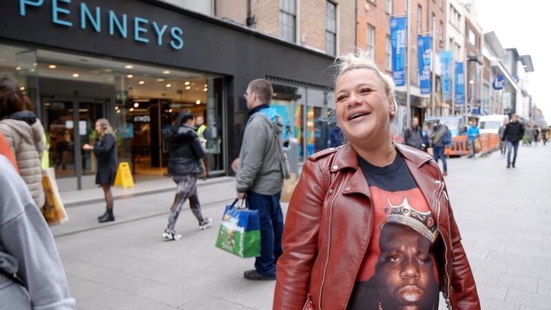 Jasmine Kelly from Crumlin who  is 38 weeks pregnant with her first child joined the queue at 8.30am to pick up a hospital bag and some other “bits”. Photograph: Enda O’Dowd.