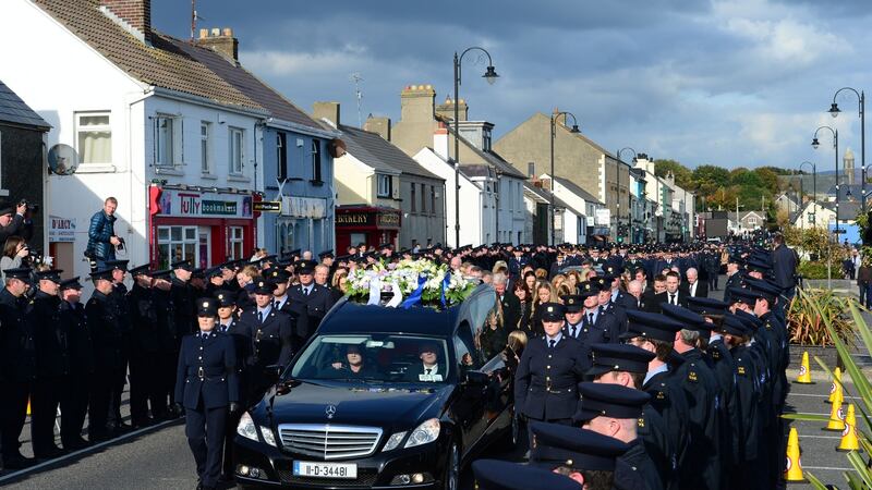 The State Funeral of Garda Anthony (Tony) Golden, at St. Oliver Plunkett Church, Blackrock, Co. Louth.Photograph: Dara Mac Dónaill / The Irish Times