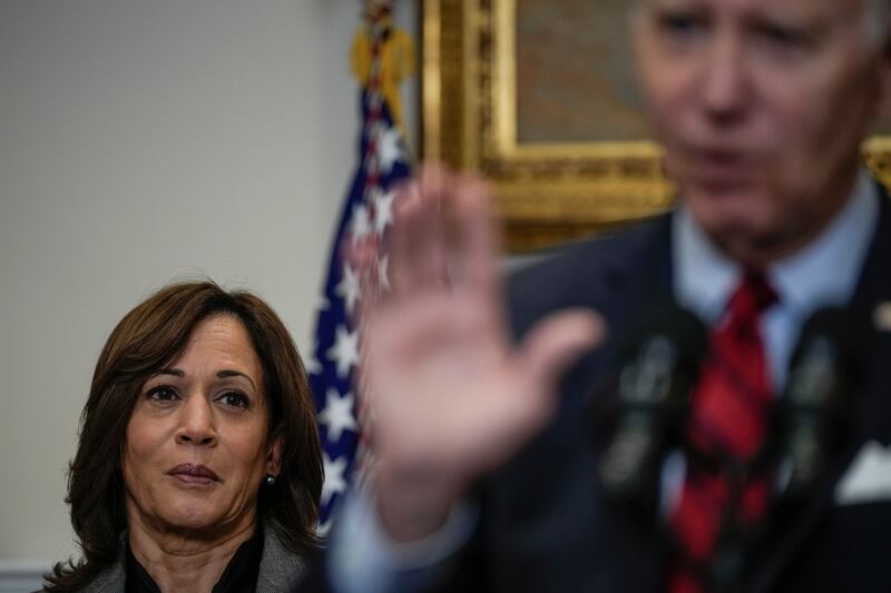 Vice-president Kamala Harris and president Joe Biden.  Photograph: Drew Angerer/Getty