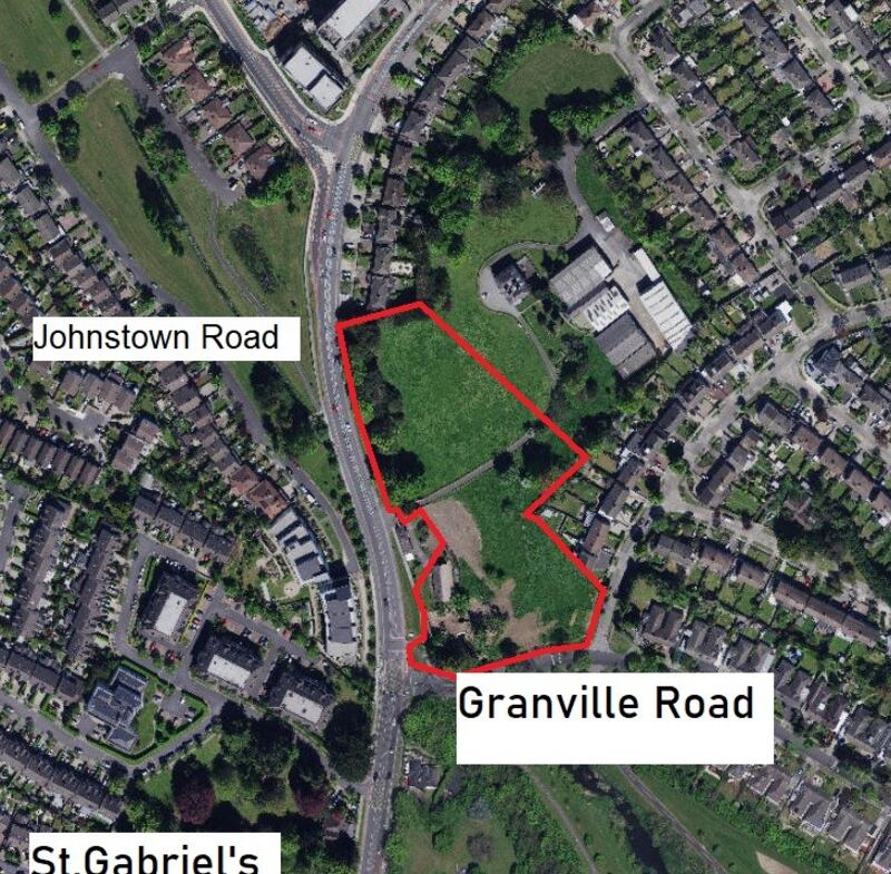 An aerial view of the lands at Johnstown House, Cabinteely, Dublin 18.