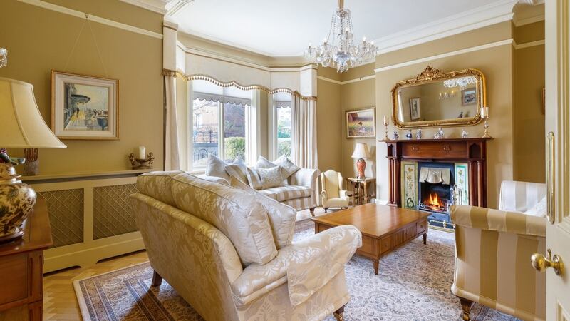 Living room with bay window