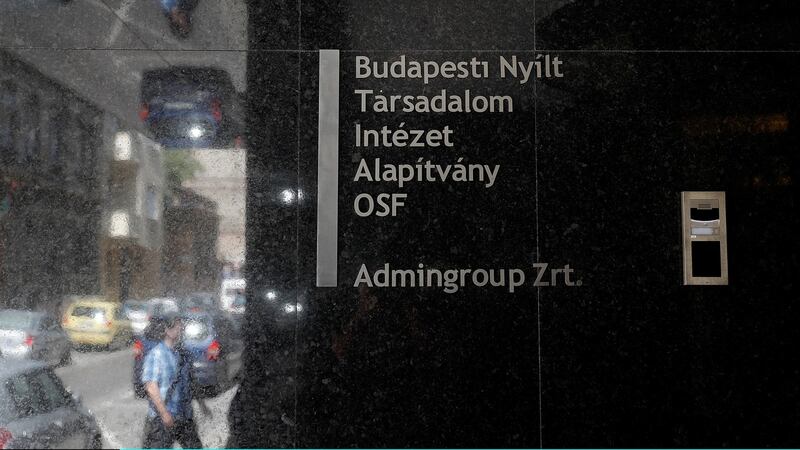 The building that houses the Budapest offices of the Open Society Foundations in Budapest, Hungary. Photograph:  Laszlo Balogh/Getty Images