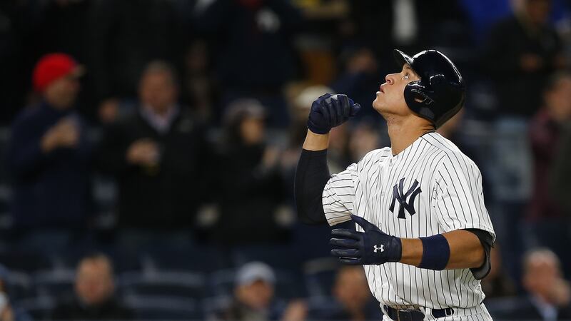 --Aaron Judge: the rookie New York Yankees’ right-fielder leads the league in home runs, batting average, runs batted in, and jaw-dropping cameos. Photograph: Rich Schultz/Getty Images