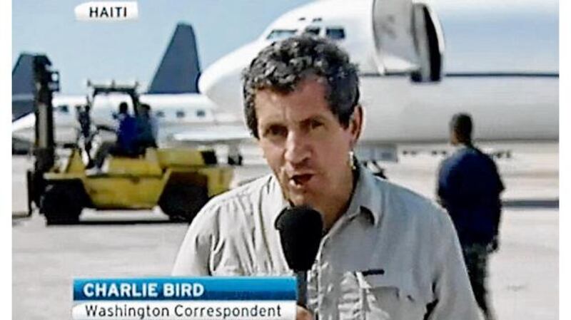 A screengrab of Charlie Bird reporting for RTÉ from Haiti. Photograph: RTÉ