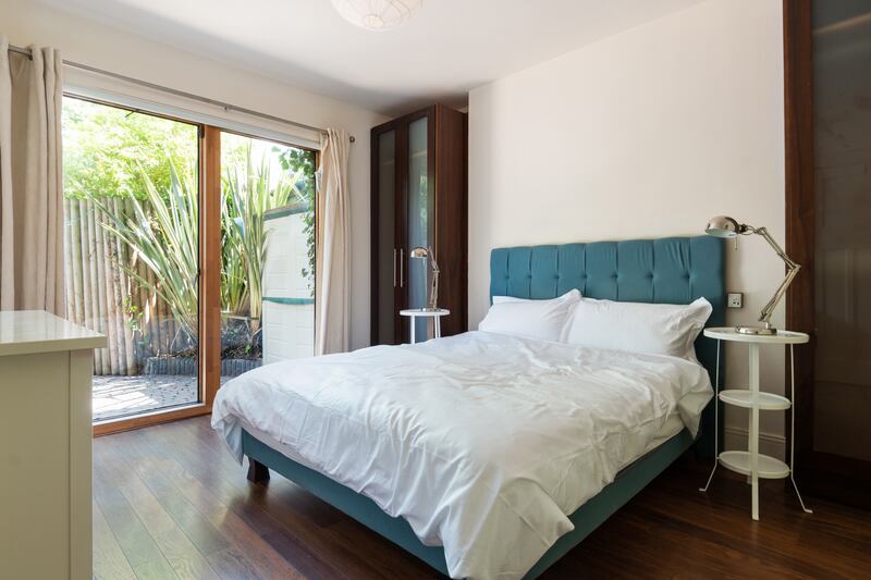 Bedroom in the apartment opens to the courtyard