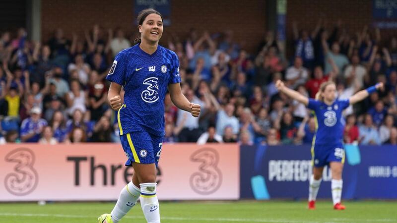 Chelsea’s Sam Kerr is the highest paid player in the English Super League, making an estimated £350,000 (€410,000) annually. Photograph:  Gareth Fuller/PA Wire